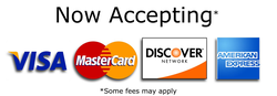 We Accept Visa, MasterCard, Discover & American Express